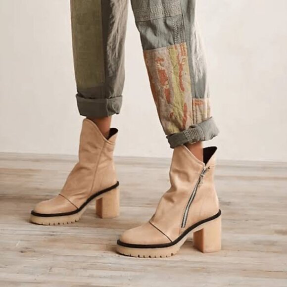 Free People Jack Leather Zip Ankle‎ Boot Size 38 - Picture 1 of 12